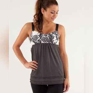 Lululemon Run: Back On Track TankBlack / Laceoflage Polar Cream Black 4